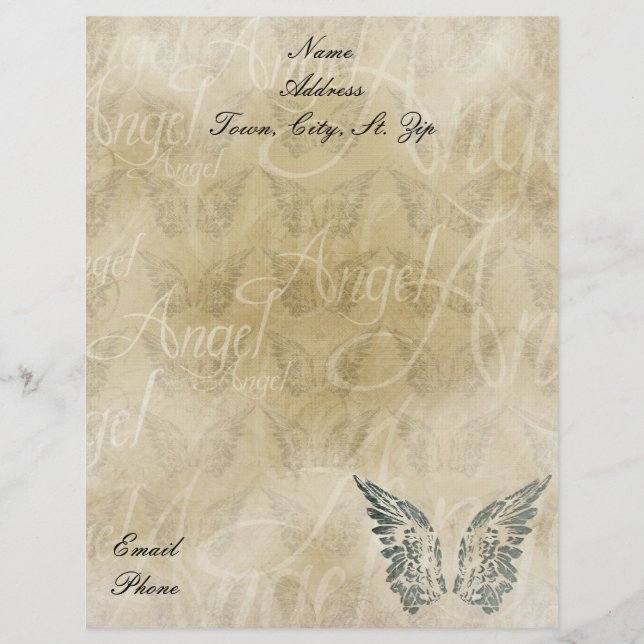 En-tête De Lettre Customisée En-tête de lettre-Ange (Devant)