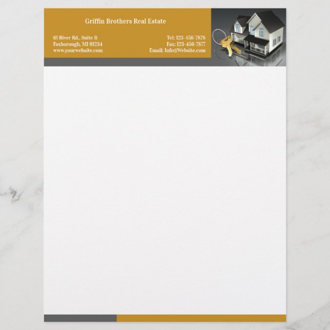 En-tête De Lettre Customisée En-tête Lettres immobilières (Devant)
