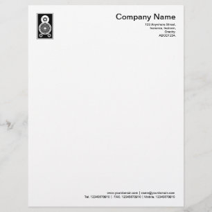 En-tête De Lettre Customisée Haut-parleur - Noir