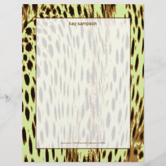 En-tête De Lettre Customisée Impression guépard, fond de céleri