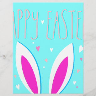 En-tête De Lettre Customisée lapin de pâques heureux