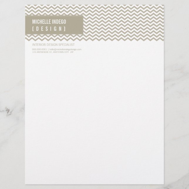 En-tête De Lettre Customisée LETTERHEAD tendance audacieuse bande de chevron ta (Devant)