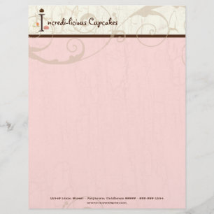 En-tête De Lettre Customisée Lettre I Cupcake Business en-tête