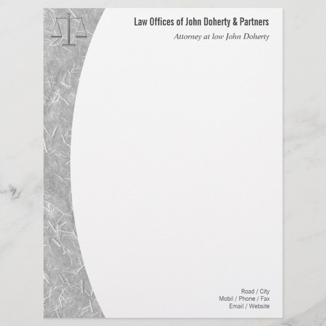EN-TÊTE DE LETTRE CUSTOMISÉE LETTRE OFFICES DU DROIT (Devant)