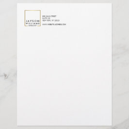 En-tête De Lettre Customisée Logo du Carré professionnel Black et Faux Gold