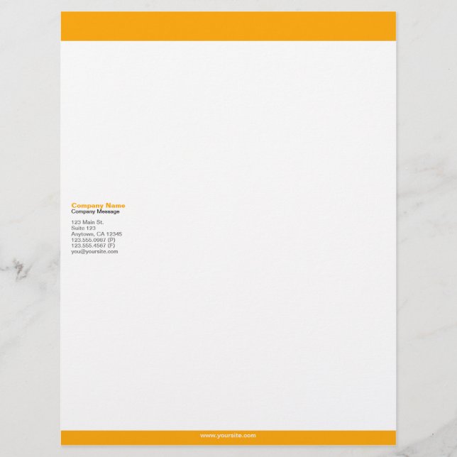 En-tête De Lettre Customisée L'orange barre l'en-tête de lettre (Devant)