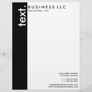 En-tête De Lettre Customisée noir et blanc simple (barre verticale)
