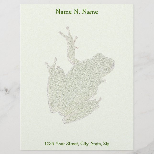 En-tête De Lettre Customisée Papier en-tête grenouille verte (Devant)