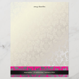 En-tête De Lettre Customisée PixDezines Baroque Damask/rose vif