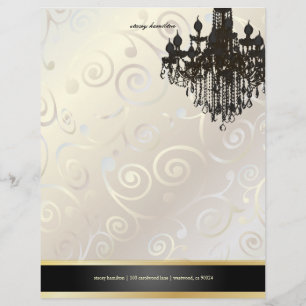 En-tête De Lettre Customisée PixDezines Chandelier cupcakes tourbillons/blanc d