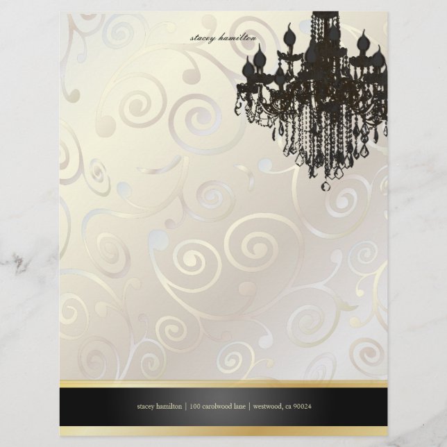 En-tête De Lettre Customisée PixDezines Chandelier cupcakes tourbillons/blanc d (Devant)