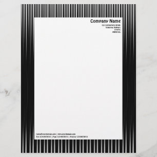 En-tête De Lettre Customisée Rayons - Noir et Blanc