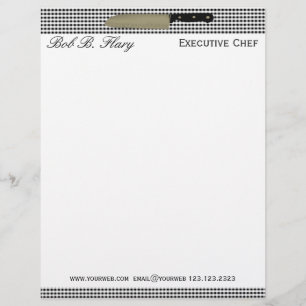 En-tête De Lettre Customisée Restauration de couteau de chef exécutif