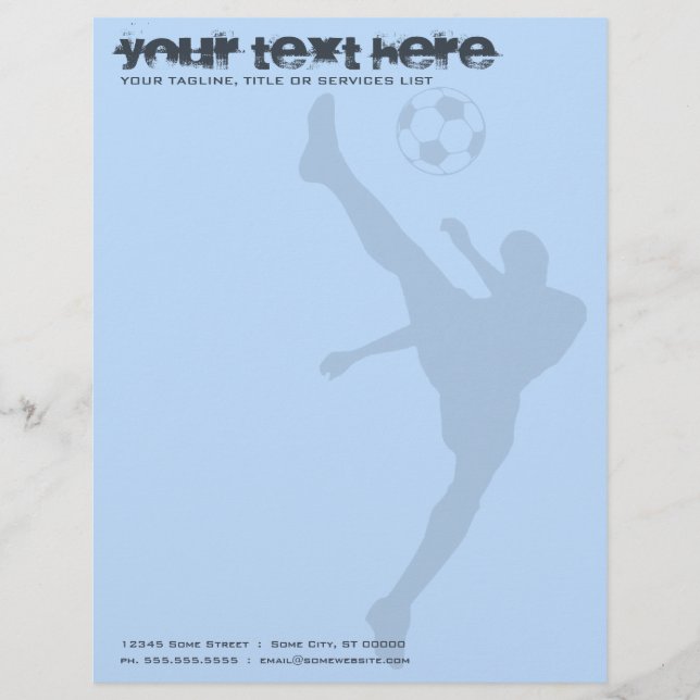 En-tête De Lettre Customisée silhouette de football (Devant)