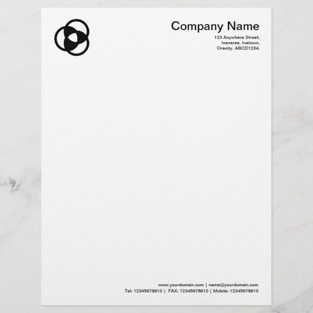 En-tête De Lettre Customisée Symbole du cercle de culture 05 - Noir (Devant)