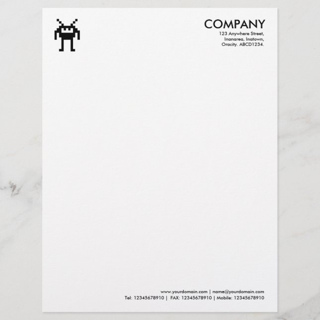 En-tête De Lettre Customisée Symbole Nanobot - Blanc (Devant)