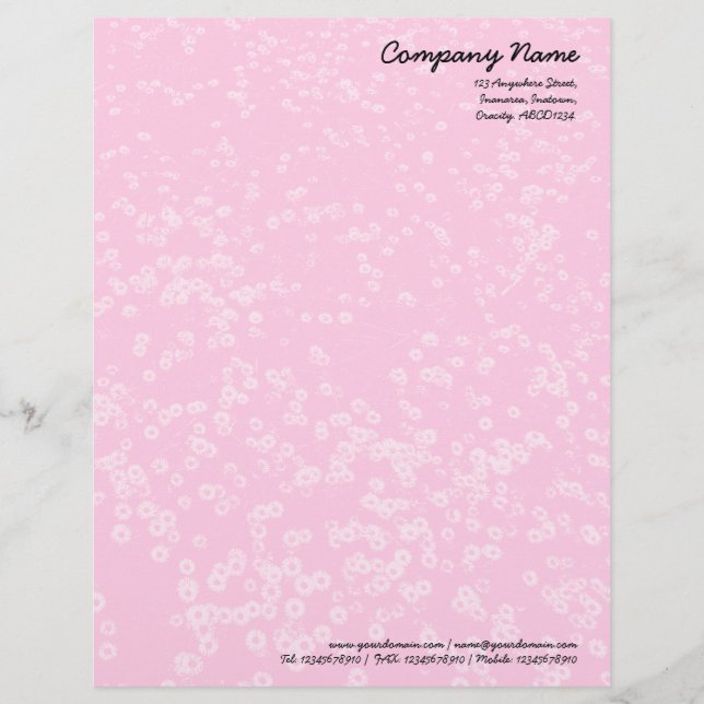 En-tête De Lettre Customisée Tapis de marguerites - rose (Devant)