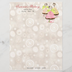 En-tête De Lettre Customisée Trio de petit gâteau avec la papeterie de crème