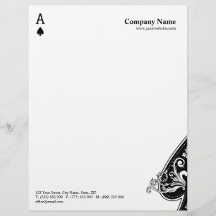 En-tête de lettre d'affaires d'as de pique