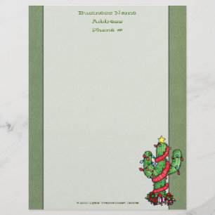 En-tête de lettre de cactus de Noël