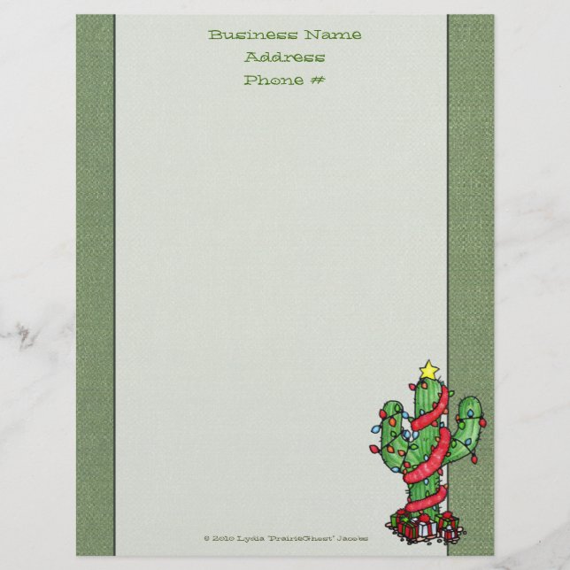 En-tête de lettre de cactus de Noël (Devant)