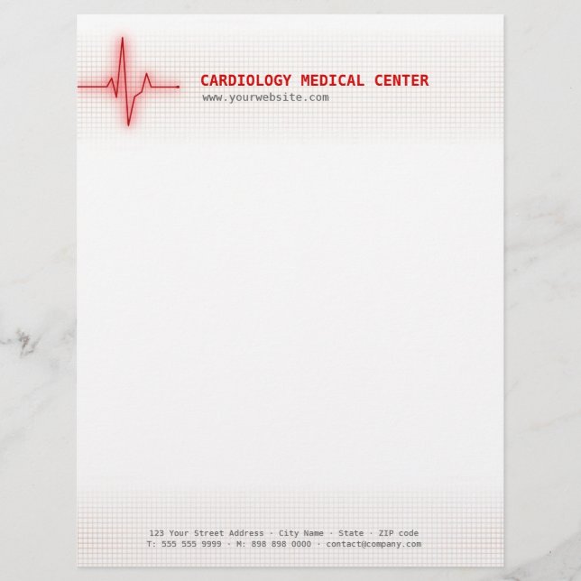 En-tête de lettre de cardiologie de signal de (Devant)