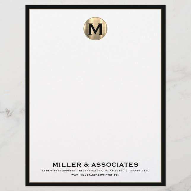 En-tête de lettre de luxe Monogramme personnalisé (Devant)