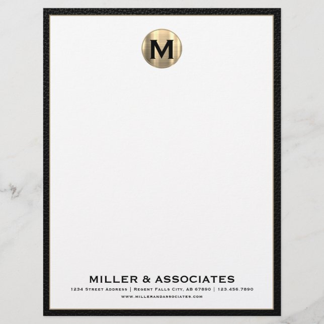 En-tête de lettre de luxe Monogramme personnalisé (Devant)