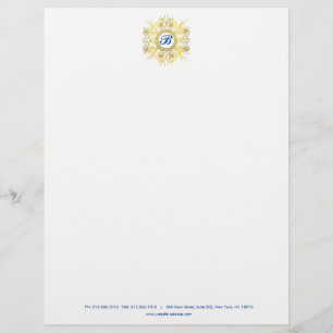 En-tête de lettre de monogramme de concepteur