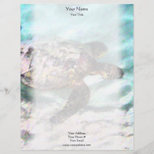 En-tête de lettre de tortue de natation