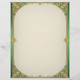 En-tête De Lettre Déco simple Art Déco Vert et Or