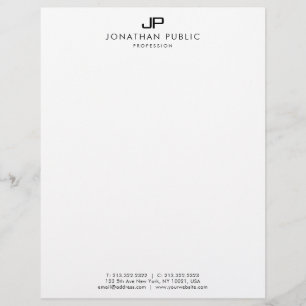 En-tête De Lettre Décoré d'un monogramme blanc noir élégant de