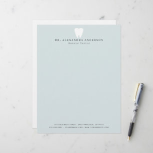 En-tête De Lettre Dentiste Dents Blanches Bleu Clair