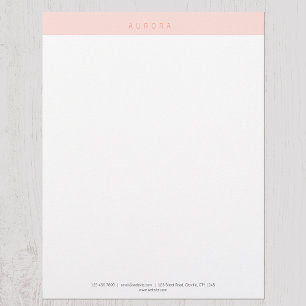 En-tête De Lettre Deux tons rose minimaliste