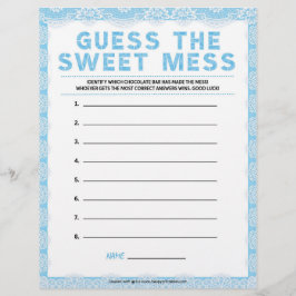 En-tête De Lettre Devinez La Douce Mess [Dentelle De Luxe [Bleu]