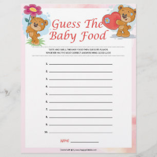 En-tête De Lettre Devinez La Nourriture Pour Bébé [Nounours]