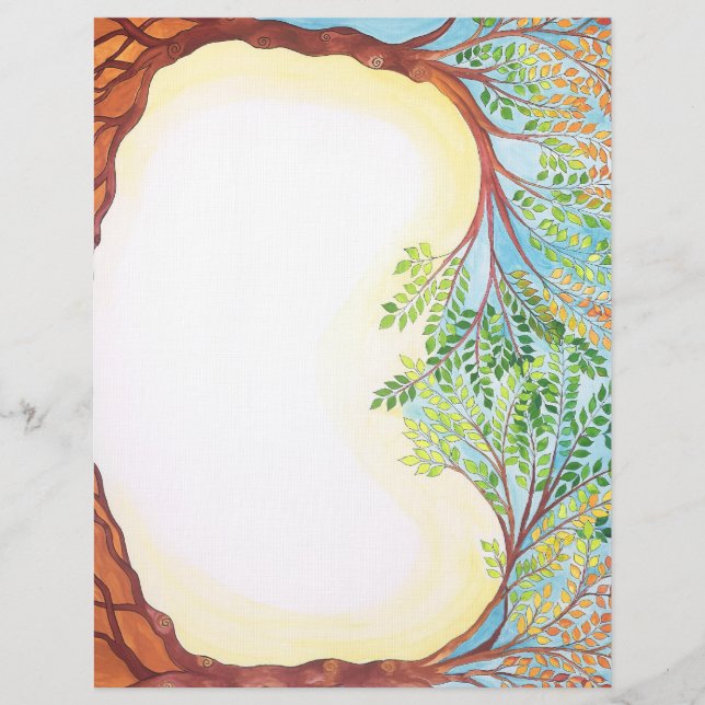 En-tête De Lettre Document vierge, Arbres qui grandissent ensemble (Devant)