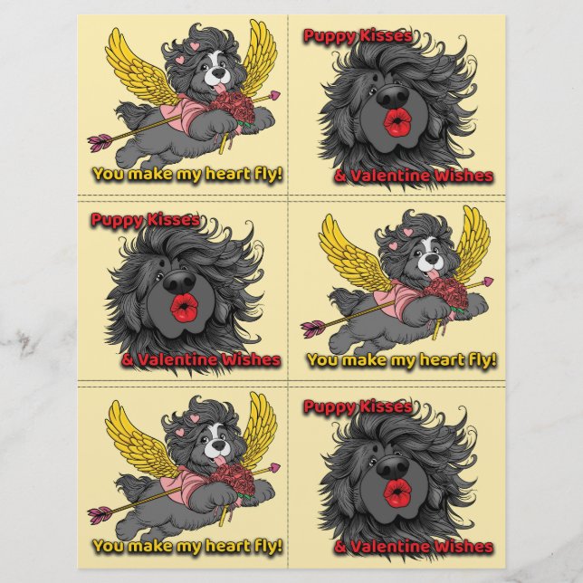 En-tête De Lettre Dog Puppy Classroom Valentine Sheets (Devant)