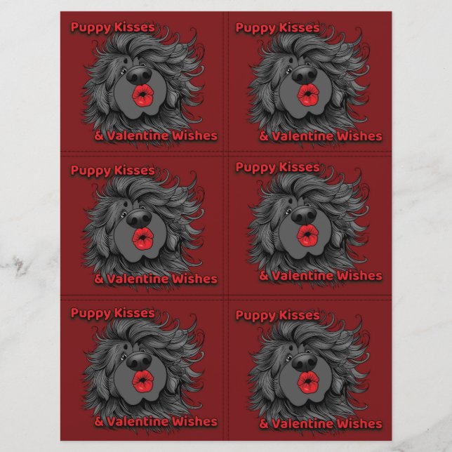 En-tête De Lettre Dog Puppy Classroom Valentine Sheets (Devant)