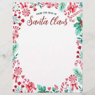 En-tête De Lettre Du bureau de l'aquarelle du Père Noël