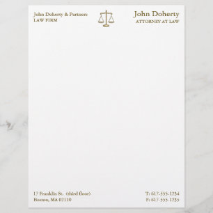 En-tête De Lettre Échelles de professionnel élégant de la justice