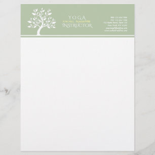 En-tête De Lettre Elégant arbre classique YOGA Studio Massage Thérap
