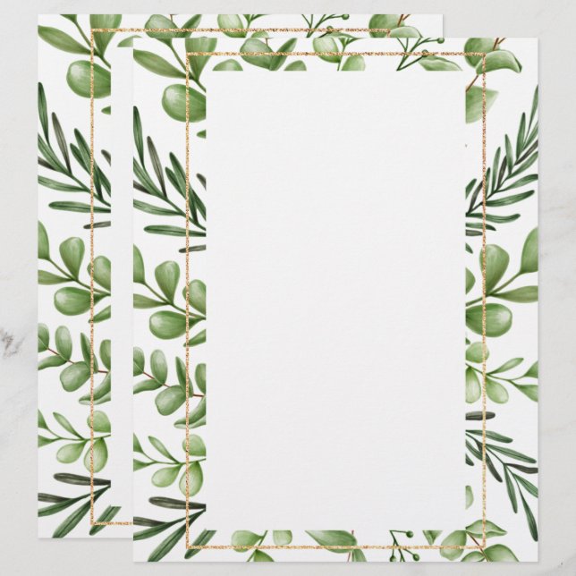 En-tête De Lettre Élégant en-tête à lettres florales (Devant / Derrière)