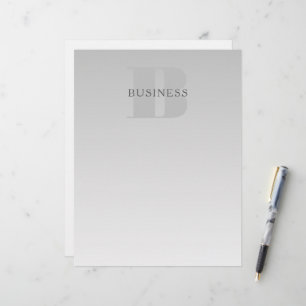 En-tête De Lettre Élégant Faux Gris Argent Dégradé Monogramme Classi
