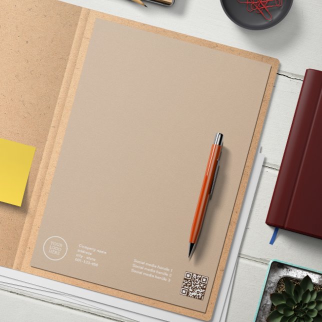 En-tête De Lettre Élégant logo Entreprise Code Qr (Créateur téléchargé)