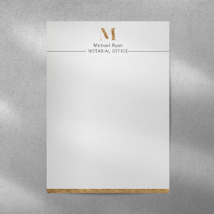 En-tête De Lettre Élégant Monogramme personnalisé blanc et or