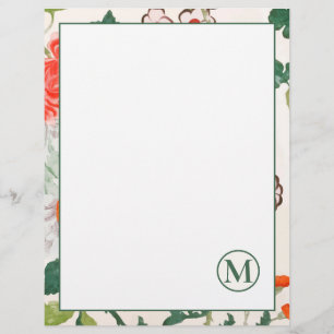 En-tête De Lettre Élégante floraison monogramme papeterie florale