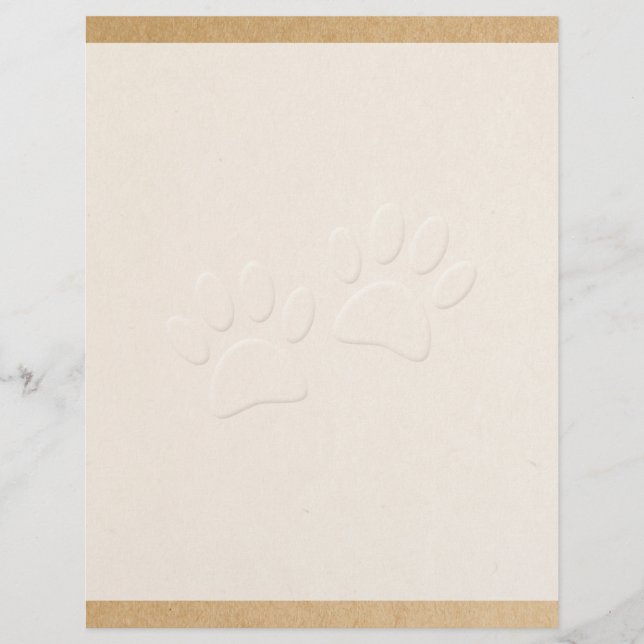 En-tête De Lettre Empreinte de patte De Chien Avec Effet Embossé (Devant)