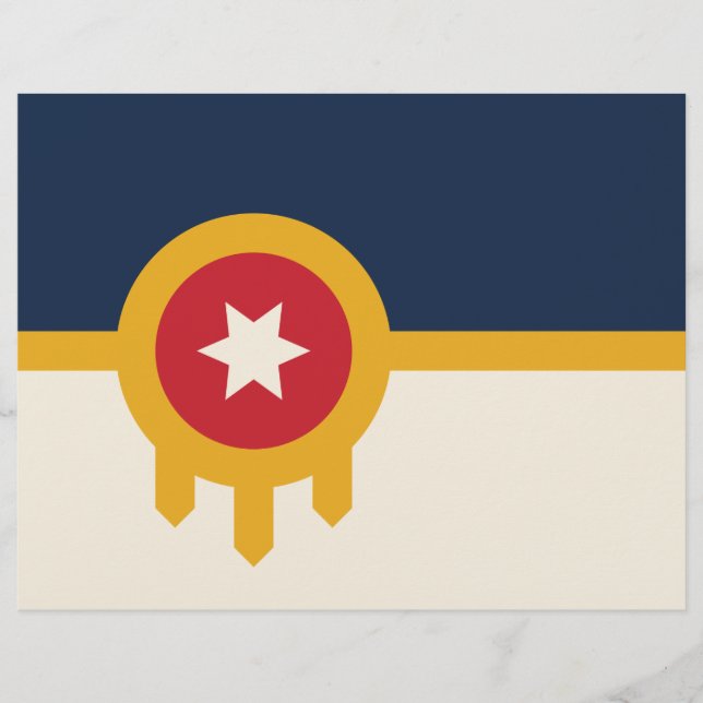 En-tête De Lettre En-tête avec le drapeau de Tulsa, Oklahoma (Devant)