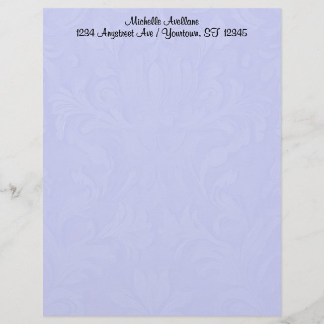 En-tête De Lettre En-tête bleu Damas (Devant)